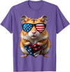 Hamster 4th Of July American Independence Day USA Patriotic T-Shirt - Purple Heather