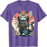 NINJA KITTEN WARRIORS Japanese Samurai Cat Tattoo, Kawaii Ninja Cat Women, Girls T-Shirt