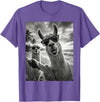 Funny Llama Stuff Accessories & Gifts Cool Llama Selfie At The Beach, Cute Llamas Alpaca T-Shirt - Purple Heather