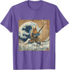 Bunny Rabbit Samurai Warrior Vintage Japanese Art Anime T-Shirt in Purple Heather