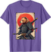 Japanese Samurai Bear Woodblock Art Samurai Brown Bear Ukiyo-e Ink Warrior Art Japanese Bear Art T-Shirt - Purple Heather