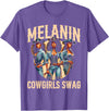 Funny Cowgirl Women Melanin Cow Girl Outfit Cowgirl for Women African Tee Melanin Cow Girl Outfit T-Shirt - Purple Heather