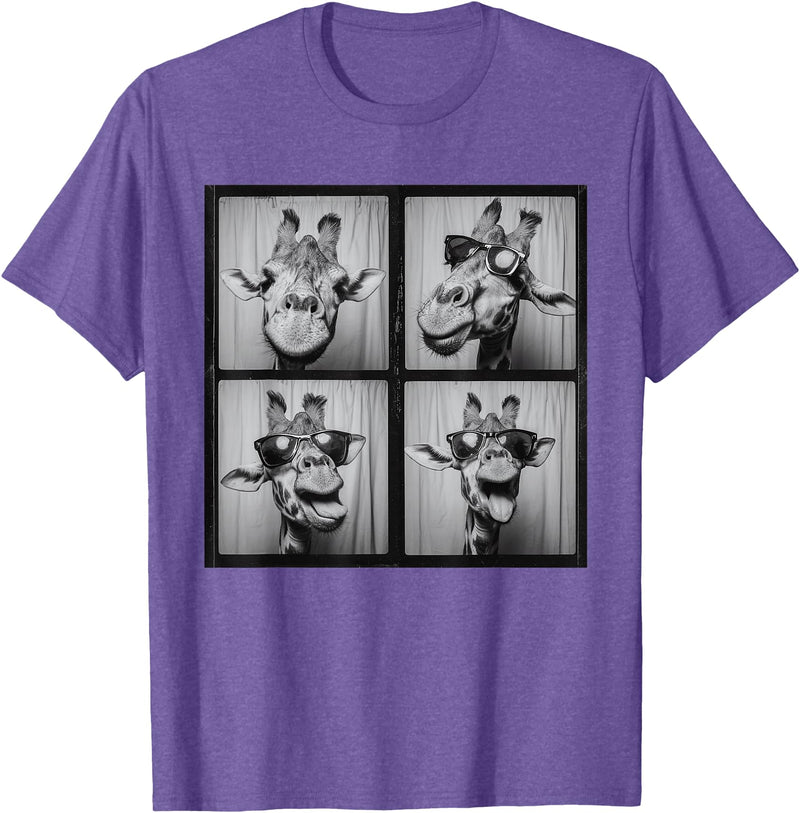 FunnyGiraffeCo. Funny Giraffe Sunglasses T-Shirt - Purple Heather