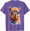 Funny Llama Lover Graphics Alpaca with Sunglasses Animal Art Graphic Funny Llama T-Shirt - Purple Heather