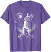 Bunny Rabbit Howling to the Moon Bunny Howl At T-Shirt in Purple Heather