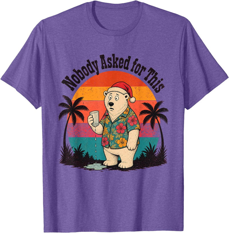 Tropic Polar Co Christmas in July Polar Bear Vacation T-Shirt - Purple Heather