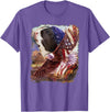 Guinea Pig American Flag 4th July Independence Eagle Women Kids Men T-Shirt - Purple Heather