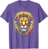 StopLyonLyonCos Co. Gift for Lion Lovers Men Women Kids Calm Relaxed Lion Face T-Shirt - Purple Heather