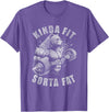 Funny Bear Kinda Fit Sorta Fat Gym Weightlifting Kinda Fit Sorta Fat Funny Gym Bear Weightlifting Workout T-Shirt - Purple Heather