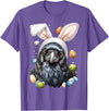 Crow Raven Easter Rabbit Eggs Bunny Ears T-Shirt in Purple Heather