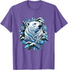 Arctic Polar Bear Winter Snowflakes Christmas Polar Bear Wreath Ice Crystals T-Shirt - Purple Heather