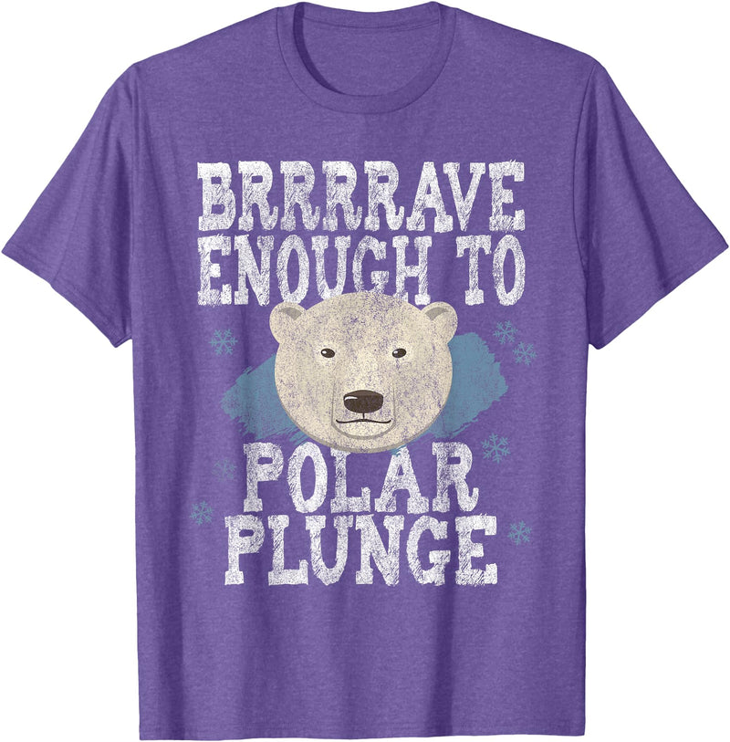 Take The Plunge Designs Funny Polar Bear Plunge Joke - Brrrr Cold Water Event T-Shirt - Purple Heather