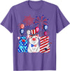 Fireworks American Flag Funny Pig 4th of July Fireworks American Flag Funny Pig Patriotic Farmer 4th July T-Shirt - Purple Heather