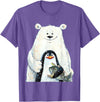 click here for better animal tees cute Polar bear and penguin bird fish lovers animal friends T-Shirt - Purple Heather