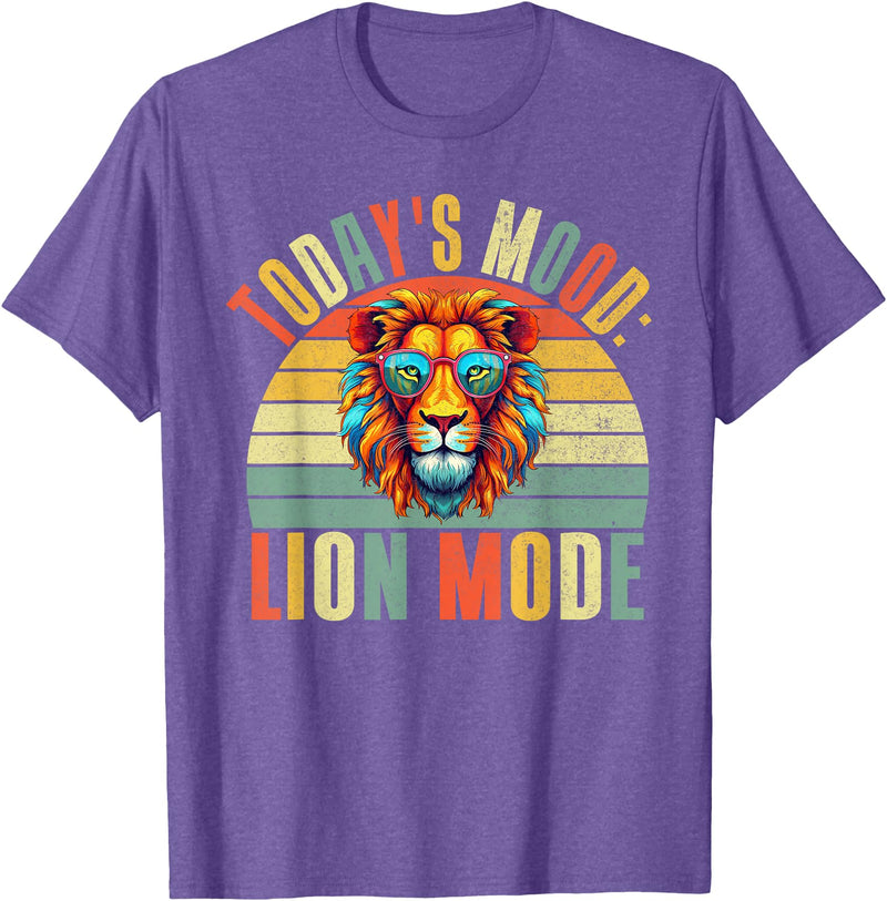 Lion Gifts Todays Mood Lion Mode Lion T-Shirt - Purple Heather
