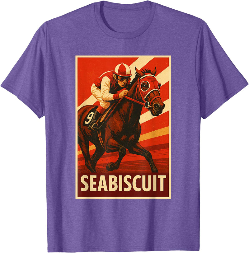 Handicapping Horse Gear Seabiscuit Horse, Horse Racing, Del Mar, Santa Anita, Horses T-Shirt - Purple Heather