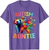 Colorful Rainbow Family Bear Autism Awareness Autism Auntie Colorful Rainbow Auntie Bear Autism Awareness T-Shirt - Purple Heather