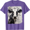 Noah&Friends A Black White Cow T-Shirt - Purple Heather