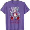 Horror Teddy Bear Horror Movie Scary Creepy Terrifying Teddy Spooky Plush Horror Teddy Bear Scary T-Shirt - Purple Heather