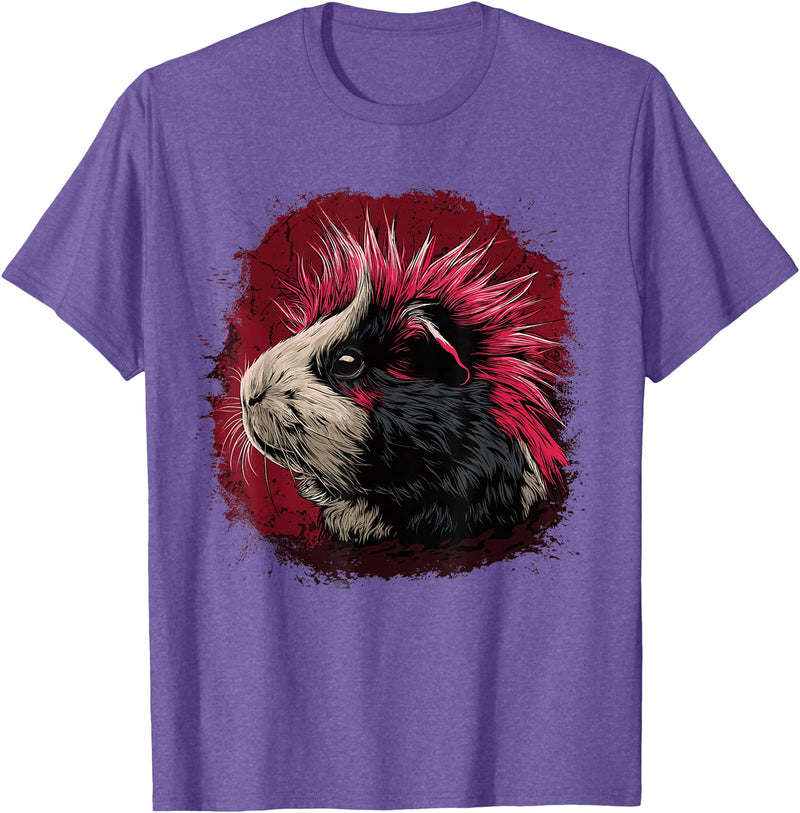Guinea pig pet love Guinea Pig Punk T-Shirt - Purple Heather