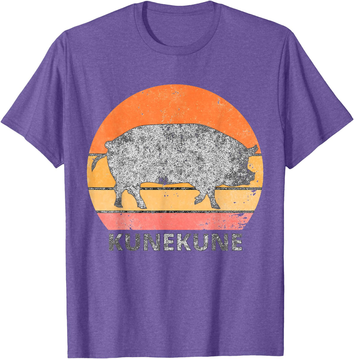 Pig Lover ApparelGIFTCo. Vintage Just A Girl Who Loves Kunekune Pig T-Shirt - Purple Heather