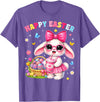Happy Easter Coquette Easter Egg Rabbit Bunny Women Girl Kid T-Shirt in Purple Heather