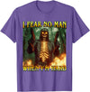 Oddly Specific Unhinged Cringe Unfiltered I Fear No Man When I'm Hard - Funny Hard Fire Skeleton Meme T-Shirt - Purple