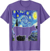 Funny Cow Van Gogh Famous Painting Cow Starry Night Van Gogh Funny Cow Farmer T-Shirt - Purple Heather