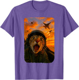 Funny Cats Fighter Jet Pilot Kitties Selfies Funny Screaming Cat Fighter Jet Pilot Kitty Selfie T-Shirt