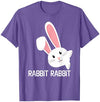 Rabbit First Day of the Month Good Luck Phrase T-Shirt in Purple Heather