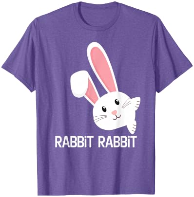 Rabbit First Day of the Month Good Luck Phrase T-Shirt in Purple Heather