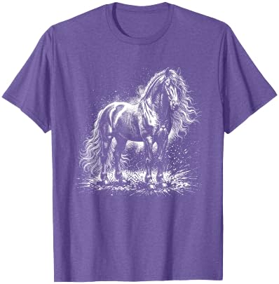 Horse Tee Horse T-Shirt - Straight - Purple Heather