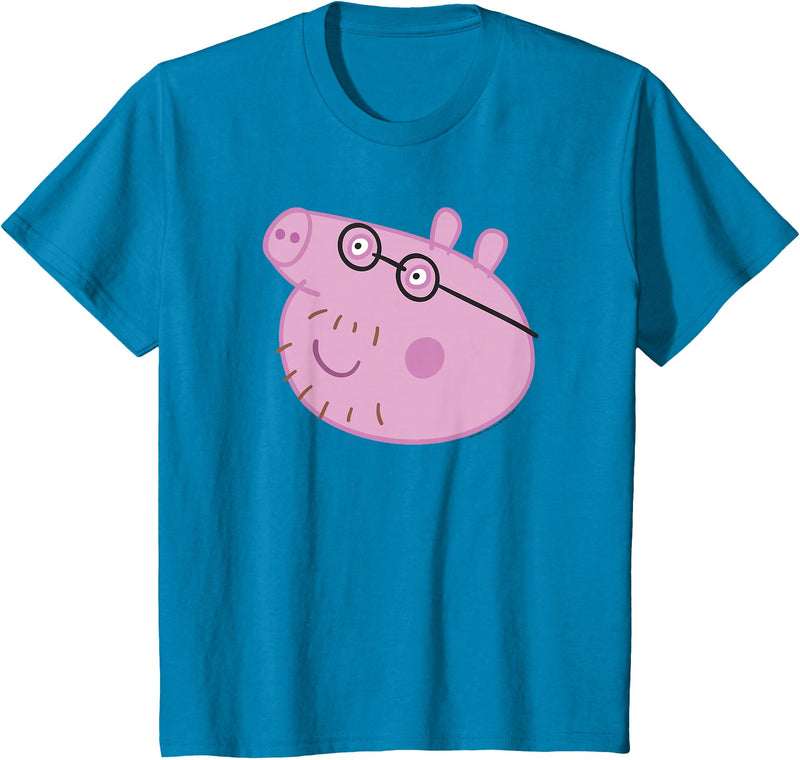 Peppa Pig Daddy Pig Head Shot T-Shirt - Sapphire Blue