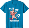 Pig Birthday Outfit for Boys Girls Party Supplies Its My 10th Birthday 10 Year Old Pig Birthday T-Shirt - Sapphire Blue