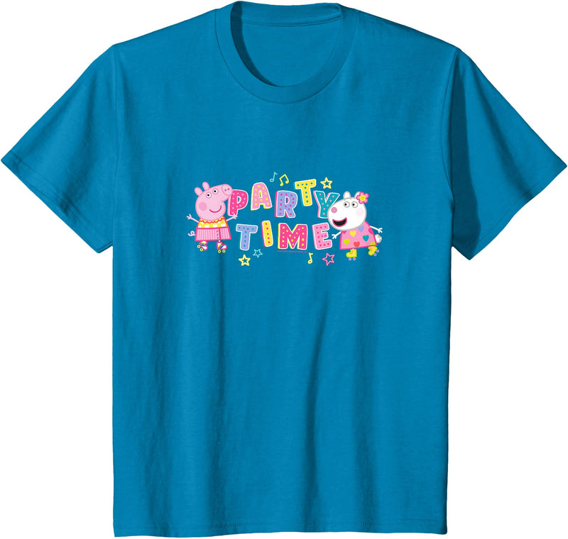 Peppa Pig Party Time Peppa & Suzy Logo Youth T-Shirt - Sapphire Blue