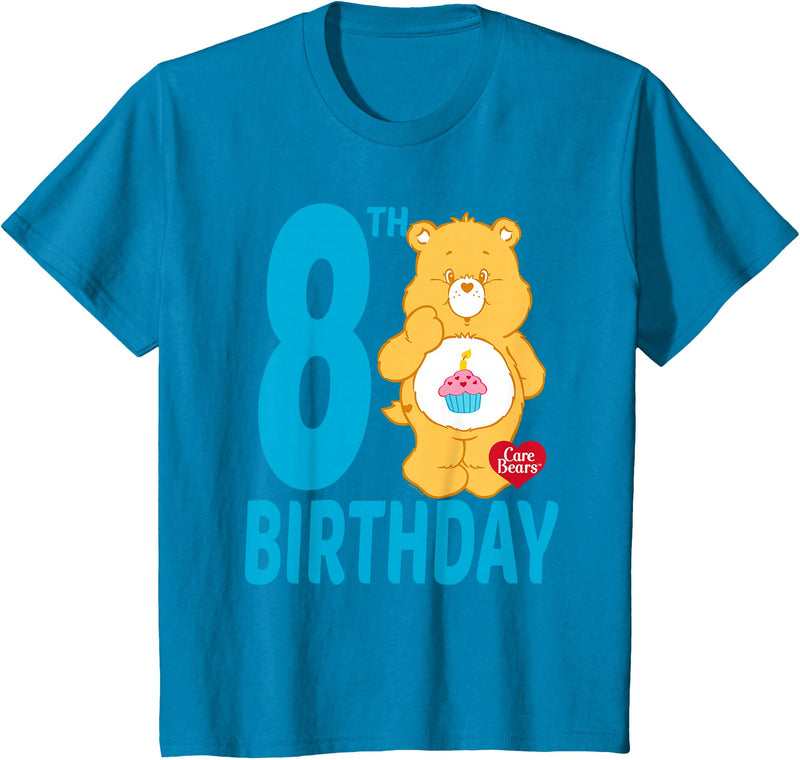 Care Bears Birthday Bear Celebrates A 8th Birthday T-Shirt - Sapphire Blue