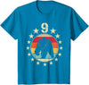 9 Years Old Birthday Bear Lovers Bear Birthday 9 Year Old Boy Girl Bear 9th Birthday T-Shirt - Sapphire Blue