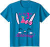 Its My 3rd Birthday Girl Bunny Rabbit Theme Party (three) T-Shirt in Sapphire Blue