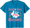 Kids Bunny Rabbit T-Shirt in Sapphire Blue