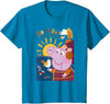Peppa Pig Good Day Sunshine Colorful Nature Portrait T-Shirt - Sapphire Blue