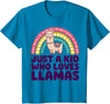 Kids Llama Shirts Childrens Llama Kids T-Shirt - Sapphire Blue