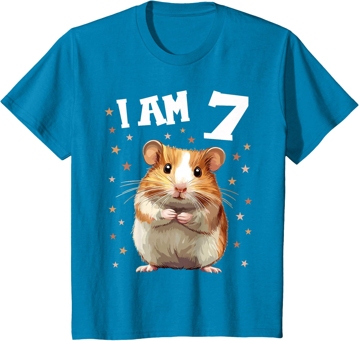 7 Years old 7 birthday Hamsters Boy Girl Hamster T-Shirt - Sapphire Blue