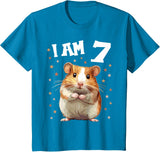 7 Years old 7 birthday Hamsters Boy Girl Hamster T-Shirt - Sapphire Blue