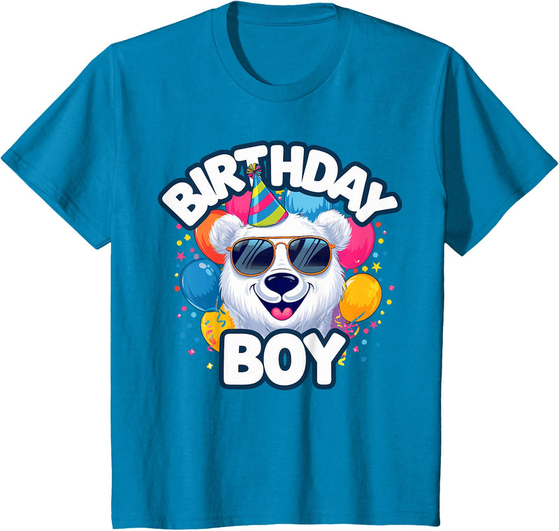 Kids Polar Bear Shirts Kids Birthday Boy Polar Bear Kids T-Shirt - Sapphire Blue