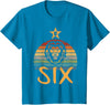 6 Birthday Lion Vintage Design Lion Birthday 6 Year Old Lion 6th Birthday Boy Girl T-Shirt - Sapphire Blue