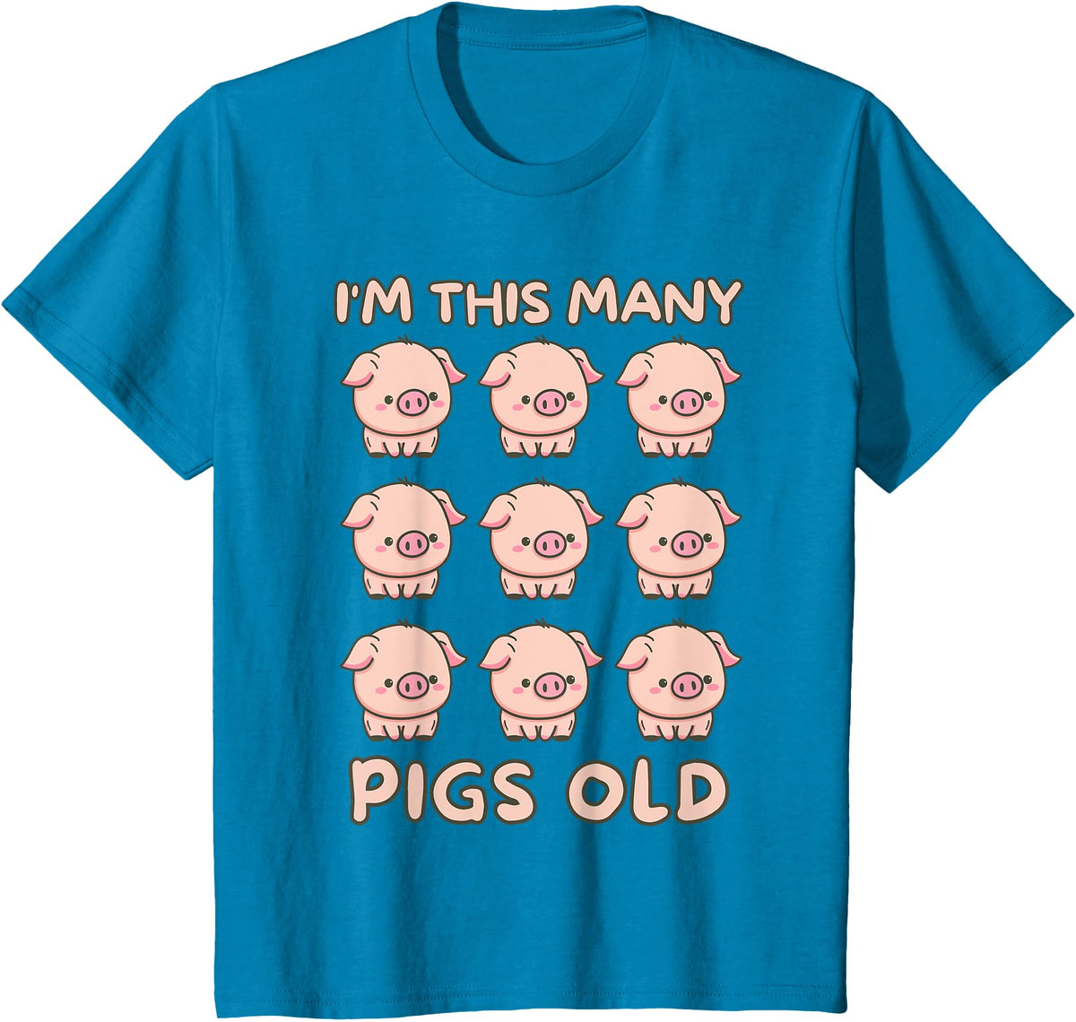 Pigs lover Birthday Gifts Toddler I'm This Many Pigs Old - 9th Birthday Pig 9 Years Old Bday T-Shirt - Sapphire Blue