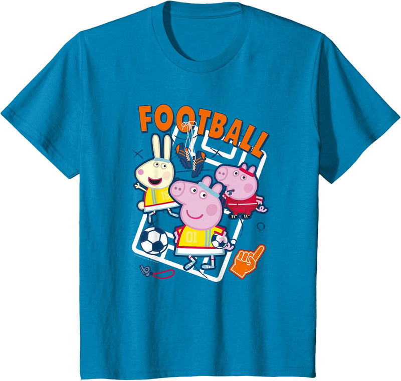 Peppa Pig Football Group Shot T-Shirt - Sapphire Blue