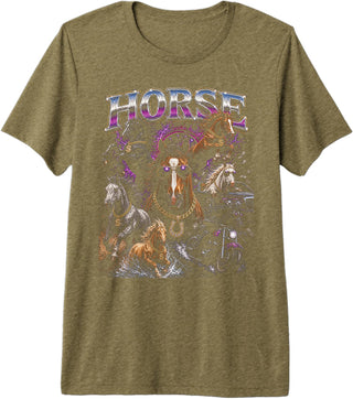 Horse Premium Tri-Blend T-Shirt - Olive Green