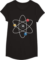 Cool Billiard Design For Men Women Atom Cue Ball Sport Game T-Shirt - Girls Black