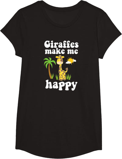 Giraffes Make Me Happy T-Shirt - Girls